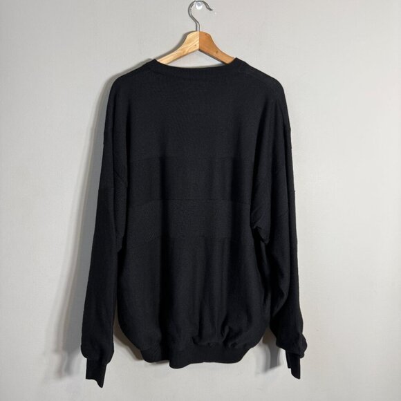 Cutter & Buck Merino Wool Nylon Lined Crewneck Sweater Pullover Mens Large Black - Picture 3 of 12